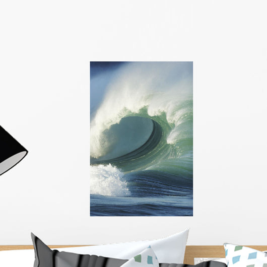 Hawaii, Oahu, North Shore, Waimea Bay, Wild And Crashing Shorebreak Wall Mural
