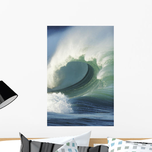 Hawaii, Oahu, North Shore, Waimea Bay, Wild And Crashing Shorebreak Wall Mural