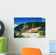 Shipwrecked fishing boat on beach Wall Mural
