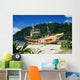 Shipwrecked fishing boat on beach Wall Mural