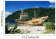 Shipwrecked fishing boat on beach Wall Mural
