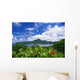 American Samoa, Pago Pago Harbor, Greenery And Flowers, Clouds In Sky Wall Mural