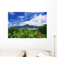 American Samoa, Pago Pago Harbor, Greenery And Flowers, Clouds In Sky Wall Mural