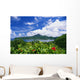 American Samoa, Pago Pago Harbor, Greenery And Flowers, Clouds In Sky Wall Mural