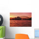 Australia, New South Wales, Opera House and Harbor Bridge at sunset Wall Mural