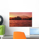 Australia, New South Wales, Opera House and Harbor Bridge at sunset Wall Mural