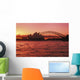 Australia, New South Wales, Opera House and Harbor Bridge at sunset Wall Mural