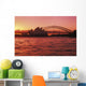 Australia, New South Wales, Opera House and Harbor Bridge at sunset Wall Mural