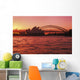 Australia, New South Wales, Opera House and Harbor Bridge at sunset Wall Mural