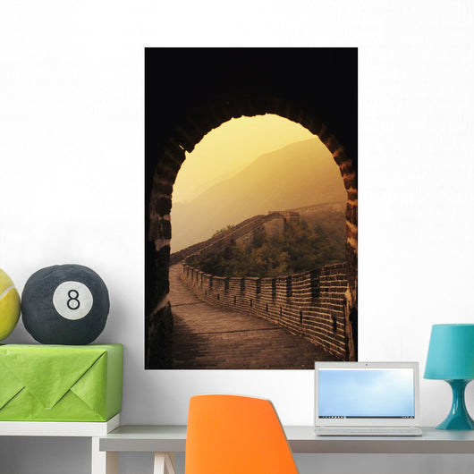 China, Great Wall Of China seen from inside tower Wall Mural