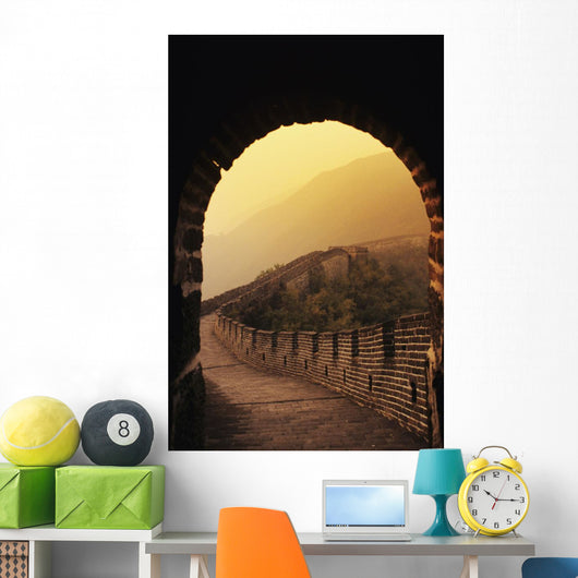 China, Great Wall Of China seen from inside tower Wall Mural