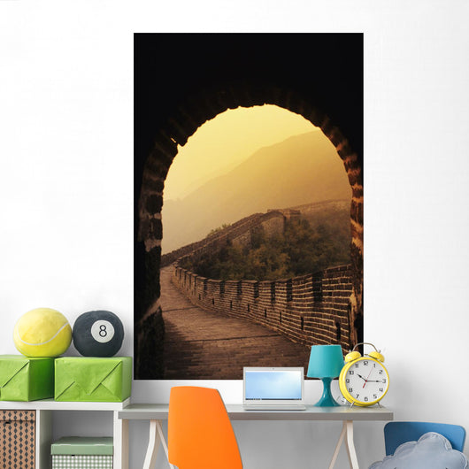 China, Great Wall Of China seen from inside tower Wall Mural