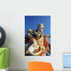 China, Hong Kong, Close up Of Colorful Statue in Tin Hua Temple Wall Mural