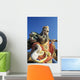 China, Hong Kong, Close up Of Colorful Statue in Tin Hua Temple Wall Mural