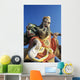 China, Hong Kong, Close up Of Colorful Statue in Tin Hua Temple Wall Mural