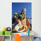 China, Hong Kong, Close up Of Colorful Statue in Tin Hua Temple Wall Mural