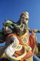 China, Hong Kong, Close up Of Colorful Statue in Tin Hua Temple Wall Mural