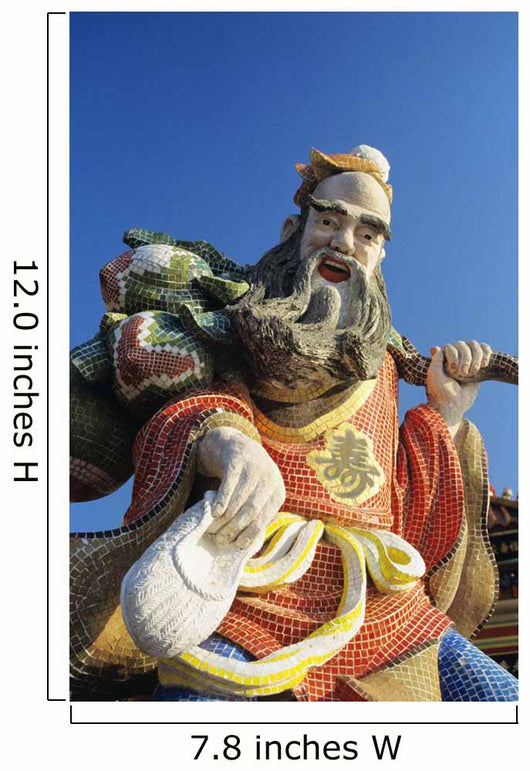China, Hong Kong, Close up Of Colorful Statue in Tin Hua Temple Wall Mural