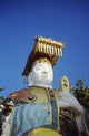 China, Hong Kong, Close up Of Colorful Statue in Tin Hua Temple Wall Mural