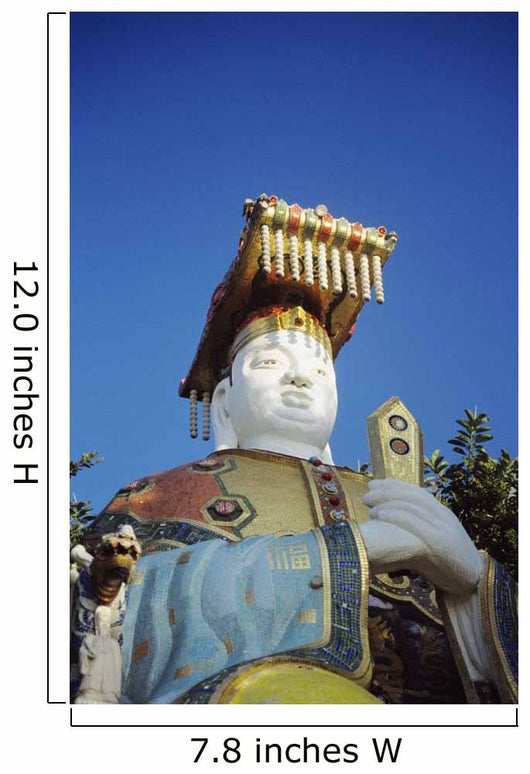 China, Hong Kong, Close up Of Colorful Statue in Tin Hua Temple Wall Mural