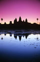 Cambodia, Angkor Wat, Silhouette Of Temple At Sunrise Wall Mural