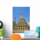 Thailand, Bangkok, Colorful Pointed Steeples Against Clear Blue Sky Wall Mural