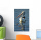 Australia, Pelican Swimming On Calm, Reflective Water Wall Mural