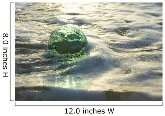 A Glass Fishing Ball Floats In Shallow Water, Bright Reflections Wall Mural