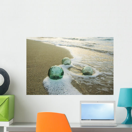 Three Glass Fishing Floats Roll Wall Mural