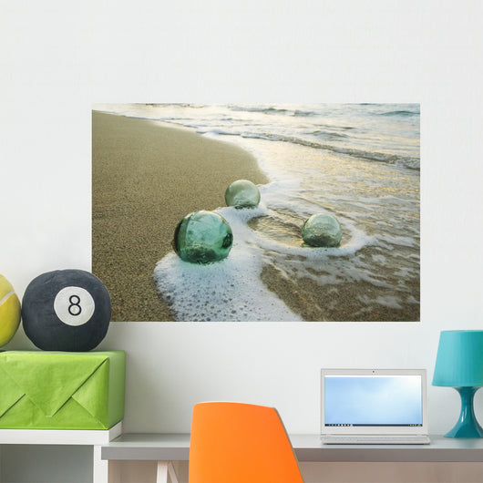 Three Glass Fishing Floats Roll Wall Mural