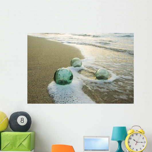 Three Glass Fishing Floats Roll Wall Mural