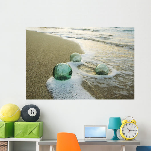 Three Glass Fishing Floats Roll Wall Mural