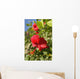 Focus On Bright Red Hibiscus On Flower Bush Wall Mural