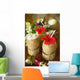 Close-Up Of A Refreshing Tropical Cocktails In Coconut Cups Wall Mural