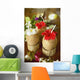 Close-Up Of A Refreshing Tropical Cocktails In Coconut Cups Wall Mural