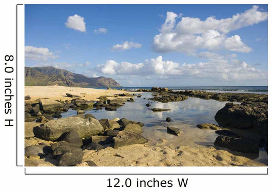 Hawaii, Oahu, Yokohama Bay, Waianae, Rocky Beach And Calm Ocean Wall Mural