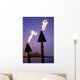 Tiki Torches Burn At Sunset With Diamond Head In Background Wall Mural