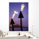 Tiki Torches Burn At Sunset With Diamond Head In Background Wall Mural
