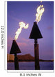 Tiki Torches Burn At Sunset With Diamond Head In Background Wall Mural