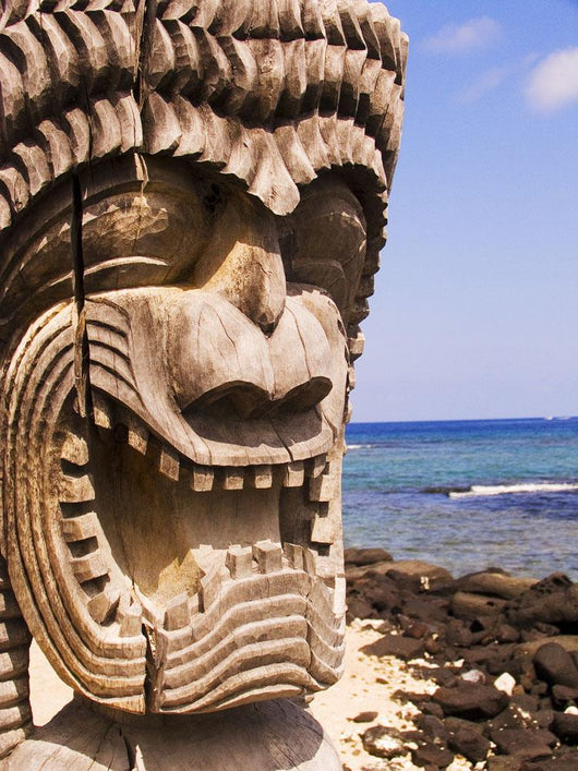 Close-Up Of Ki'i In Front Of Blue Sky And Ocean Wall Mural