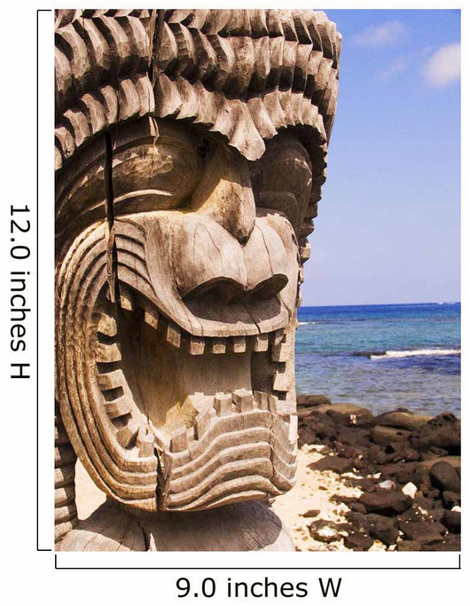 Close-Up Of Ki'i In Front Of Blue Sky And Ocean Wall Mural