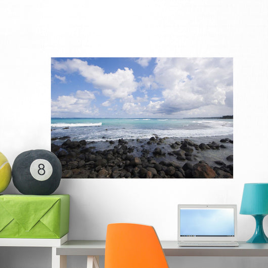 Gorgeous Blue Ocean And Cloudy Sky Wall Mural