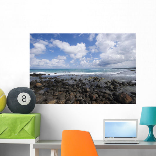 Gorgeous Blue Ocean And Cloudy Sky Wall Mural