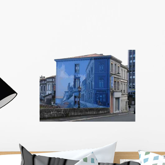 Hotel with Trompe L'oeil Wall Decal