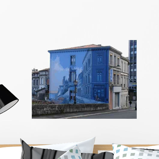 Hotel with Trompe L'oeil Wall Decal