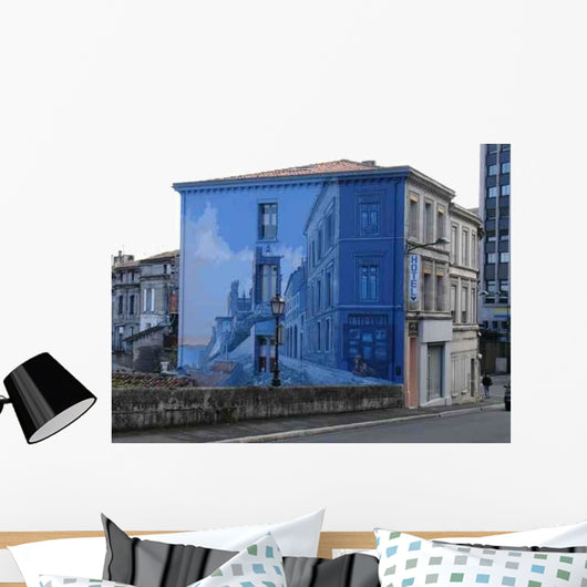 Hotel with Trompe L'oeil Wall Decal