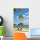 Lounge Chairs And Thatch Umbrella Wall Mural