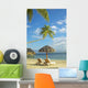 Lounge Chairs And Thatch Umbrella Wall Mural