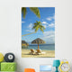 Lounge Chairs And Thatch Umbrella Wall Mural