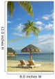 Lounge Chairs And Thatch Umbrella Wall Mural